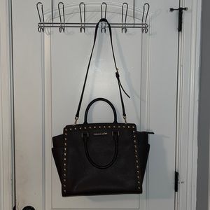 Michael Kors studded chocolate tote.